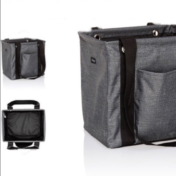 Charcoal Crosshatch Small Utility Tote - Picture 2 of 6